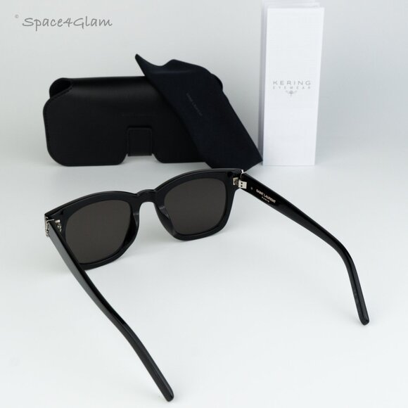 Saint Laurent Women Sunglasses Black Grey Square SLM124 001 BRAND NEW main image 4